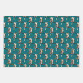 Kookaburra Fluffy Australia Bird Pattern on Green Inpakpapier Vel (Voorkant 3)