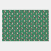 Kookaburra Fluffy Australia Bird Pattern on Green Inpakpapier Vel (Voorkant 2)