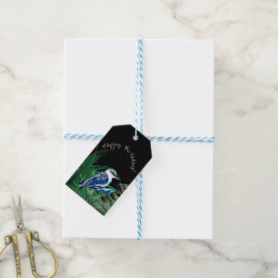 Kookaburra-gelukkige verjaardag cadeaulabel