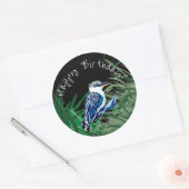 Kookaburra-gelukkige verjaardag ronde sticker (Envelop)