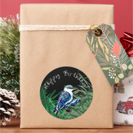 Kookaburra-gelukkige verjaardag ronde sticker