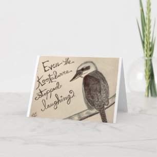 Kookaburra gestopt met lachen Krijg Goed Sympathie Bedankkaart