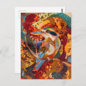 Kookaburra in Aboriginal Dot Art Style Briefkaart (Voorkant / Achterkant)