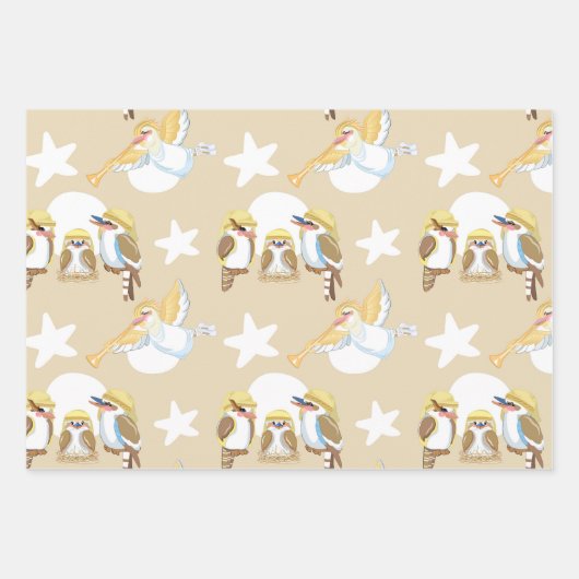 Kookaburra Kerstmis/Kookaburra Natitivity Inpakpapier Vel (Voorkant 2)