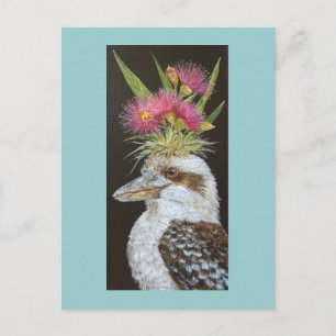 Kookaburra met eucalyptusbriefkaart briefkaart