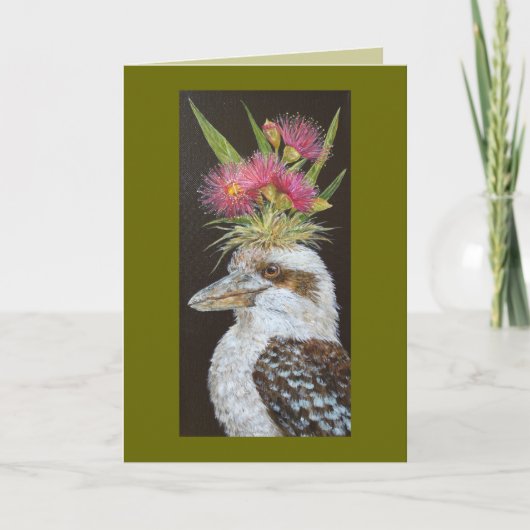 kookaburra met eucalyptuskaart kaart (Voorkant)