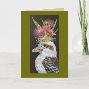 kookaburra met eucalyptuskaart kaart
