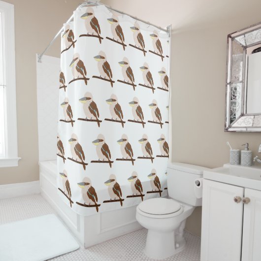 Kookaburra ontwerp douchegordijn (In situ)