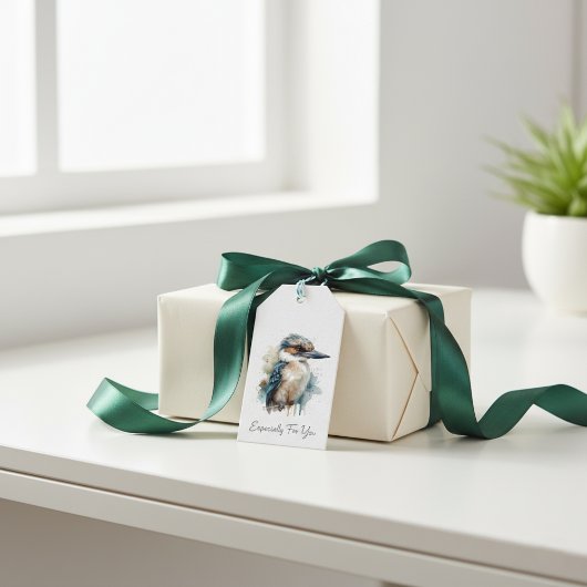 Kookaburra op een Branch, op maat Cadeaulabel