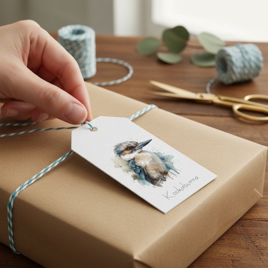 Kookaburra op een Branch, op maat Cadeaulabel