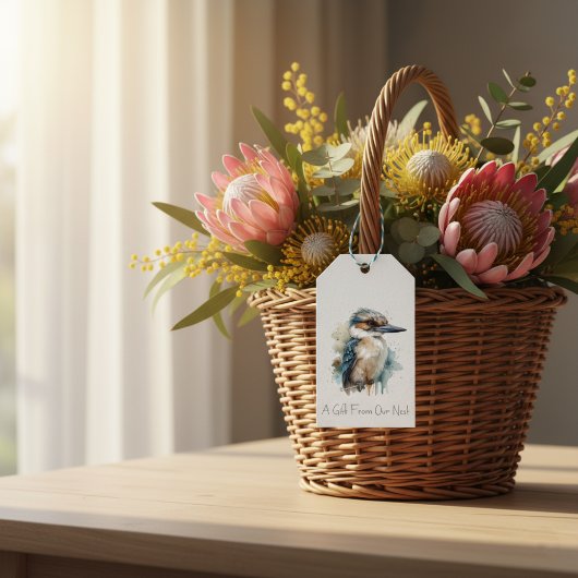 Kookaburra op een Branch, op maat Cadeaulabel