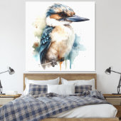 Kookaburra op een tak canvas afdruk (Insitu (Slaapkamer))