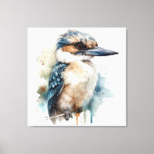 Kookaburra op een tak canvas afdruk (Voorkant)