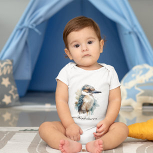 Kookaburra op een tak, op maat gemaakt romper