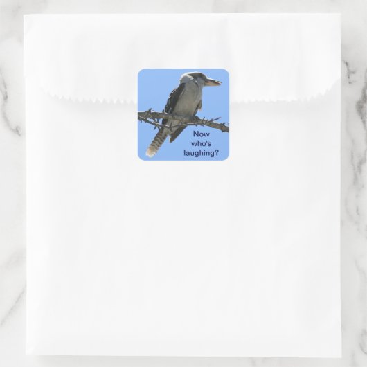 Kookaburra.png Vierkante Sticker (Tas)