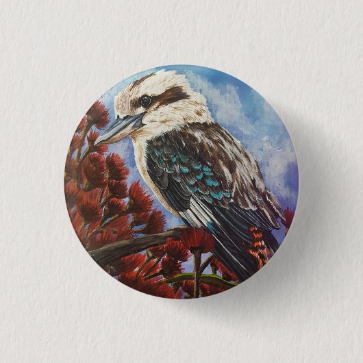 kookaburra ronde button 3,2 cm (Voorkant)