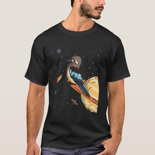 Kookaburra Space Kingfisher Birdwatcher Ornitholog T-shirt (Voorkant)