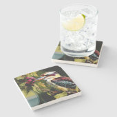 Kookaburra  stenen onderzetter (Zijkant)