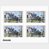 Kookaburras in mijn raam, rechthoekige sticker (Vel)