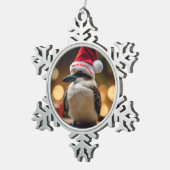 "Kookaburras' kerstlied" Tin Sneeuwvlok Ornament (Rechts)