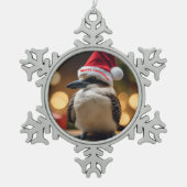 "Kookaburras' kerstlied" Tin Sneeuwvlok Ornament (Voorkant)