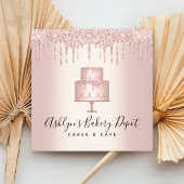 Kookbakkerij - Roos Glitter Drift Deeg Chef Vierkante Visitekaartje