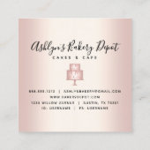 Kookbakkerij - Roos Glitter Drift Deeg Chef Vierkante Visitekaartje (Achterkant)