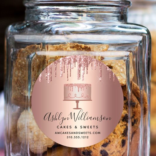 Kookbakkerij Roos Glitter Pastry Chef Ronde Sticker
