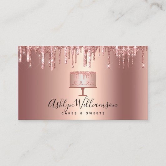 Kookbakkerij Roos Gold Koper Glitter Drift Deeg Visitekaartje (Voorkant)