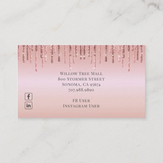 Kookbakkerij Schaak Glitter Drift Roos Gold Visitekaartje (Achterkant)