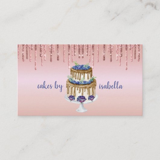 Kookbakkerij Schaak Glitter Drift Roos Gold Visitekaartje (Voorkant)