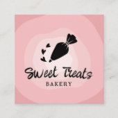 Kookbakkerij voor gebak, gebak, gebak vierkante visitekaartje (Voorkant)
