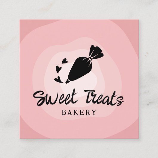 Kookbakkerij voor gebak, gebak, gebak vierkante visitekaartje (Voorkant)