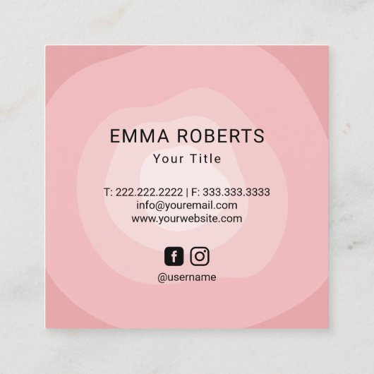 Kookbakkerij voor gebak, gebak, gebak vierkante visitekaartje (Achterkant)