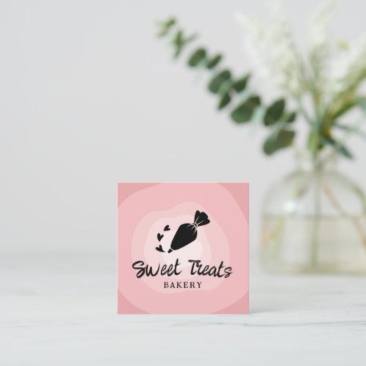Kookbakkerij voor gebak, gebak, gebak vierkante visitekaartje (Staand voorkant)
