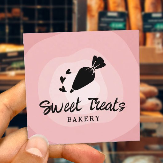 Kookbakkerij voor gebak, gebak, gebak vierkante visitekaartje