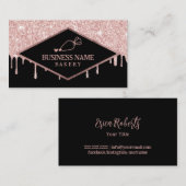 Kookbakkerij voor gebak Moderne Roos Gold Icing Visitekaartje (Voorkant / Achterkant)
