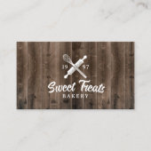 kookbakkerij Whisk Logo Rustisch hout Visitekaartje (Voorkant)