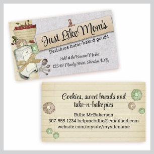 Kookbiz-kaarten voor shabby-kersen contactkaartje