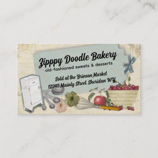 Kookbiz-kaarten voor shabby-kersen visitekaartje (Voorkant)