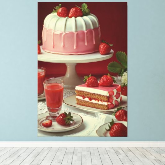 kookboek illustratie Canvas Print (Insitu (Houten vloer))