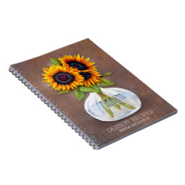 Kookboek met eigen recept met robuuste zonnebloeme notitieboek