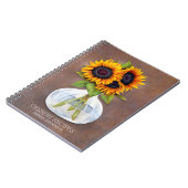 Kookboek met eigen recept met robuuste zonnebloeme notitieboek (Linkerzijde)