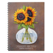 Kookboek met eigen recept Rustieke zonnebloemen Br Notitieboek (Voorkant)