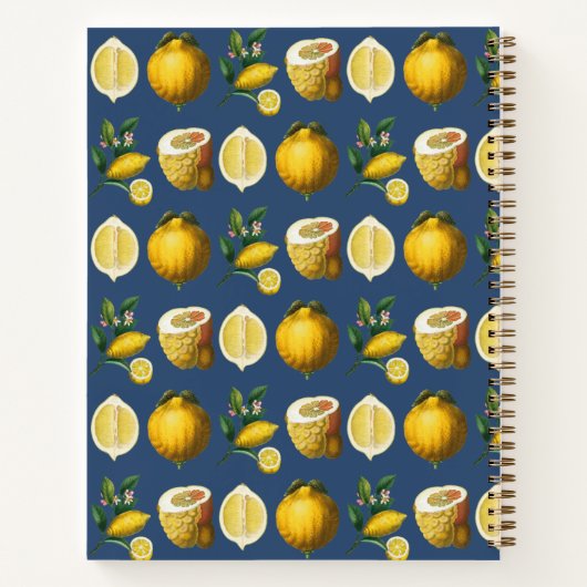 Kookboek met eigen recepten Retro citroenen citrus Notitieboek (Achterkant)