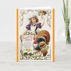 Kookboek met kalkoen Thanksgiving Day kaart