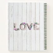 Kookboek met landelijke paarse bloemen voor oma notitieboek (Achterkant)