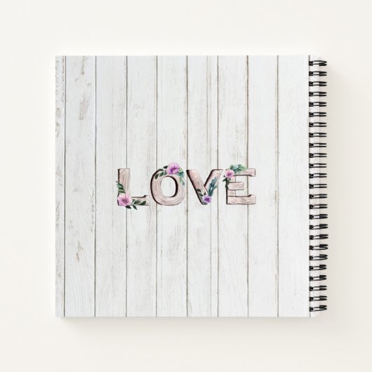 Kookboek met landelijke paarse bloemen voor oma notitieboek (Achterkant)