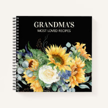 Kookboek Oma's Recept Gele Zonnebloemen Zwart