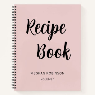 Kookboek Recept Blush Roze Meisjesachtig Monogram  Notitieboek
